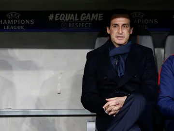 Emery, durante un partido del PSG Emery, durante un partido del PSG