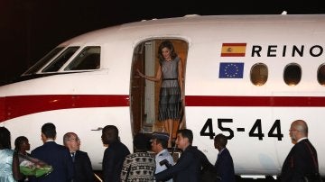 La Reina Letizia a su llegada a Dakar