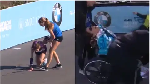 Momento en el que Chendler Self sufrió una pájara Momento en el que Chendler Self sufrió una pájara