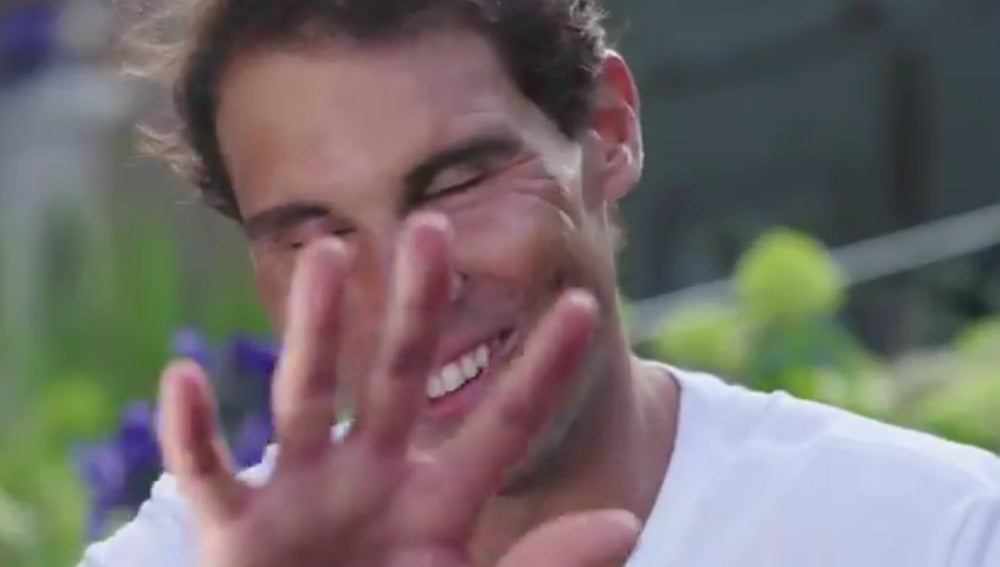 Nadal, en pleno ataque de risa