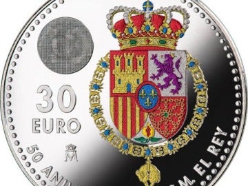 Moneda de 30€ dedicada al 50 aniversario de S.M. el rey Don Felipe