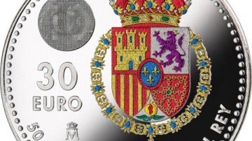 Moneda de 30€ dedicada al 50 aniversario de S.M. el rey Don Felipe