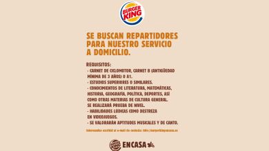 Burger King busca repartidores con destreza en videojuegos como parte de una campaña