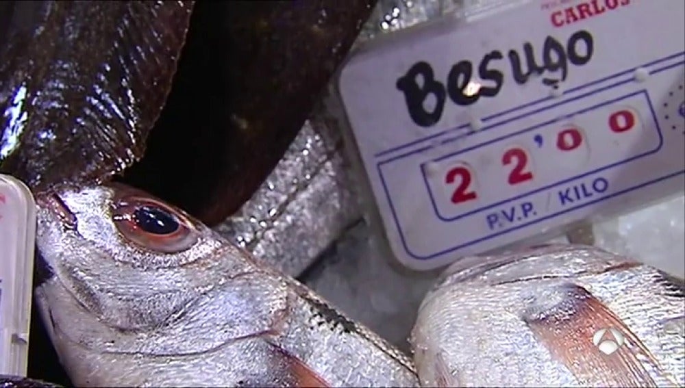 Los precios del besugo y la merluza suben hasta un 25% y 44% en una semana