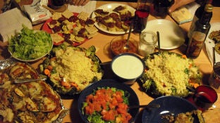 Variedad de platos y comidas en Navidad