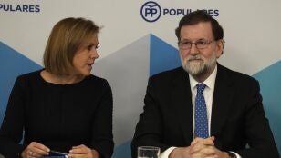 Rajoy y Cospedal en el comit&eacute; del Partido Popular