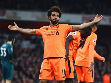 Mohamed Salah celebra uno de sus goles con el Liverpool Mohamed Salah celebra uno de sus goles con el Liverpool