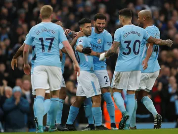 Aguero celebra el gol Aguero celebra el gol
