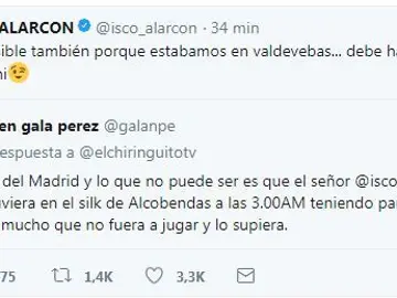 Respuesta de Isco a un tuitero Respuesta de Isco a un tuitero