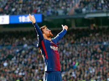 Messi celebra un gol Messi celebra un gol