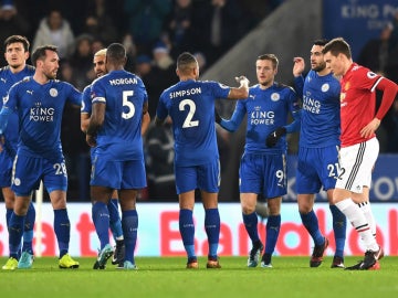 El Leicester celebra un gol