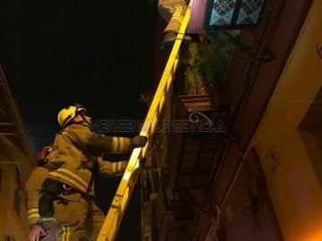 Los bomberos que rescataron al anciano