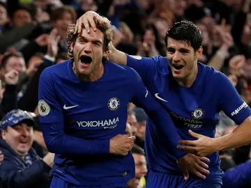 Marcos Alonso y Morata celebran un gol ante el Brighton Marcos Alonso y Morata celebran un gol ante el Brighton