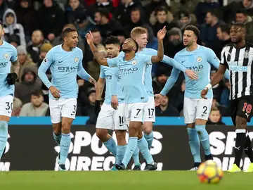 Sterling celebra su gol ante el Newcastle Sterling celebra su gol ante el Newcastle