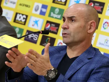 Paco Jémez, durante su presentación con Las Palmas Paco Jémez, durante su presentación con Las Palmas