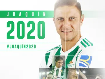Joaquín amplía su contrato con el Betis hasta 2020 Joaquín amplía su contrato con el Betis hasta 2020