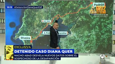 ¿Qué distancia hay entre A Pobra do Caramiñal y la residencia del sospechoso de la desaparición de Diana Quer?