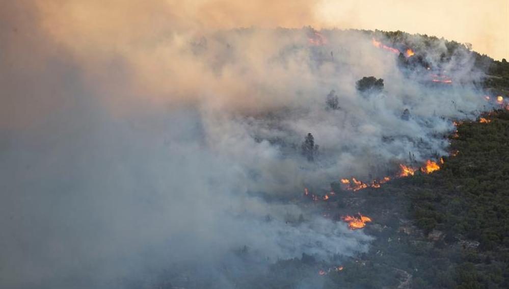 Incendio forestal en Culla, Castellón