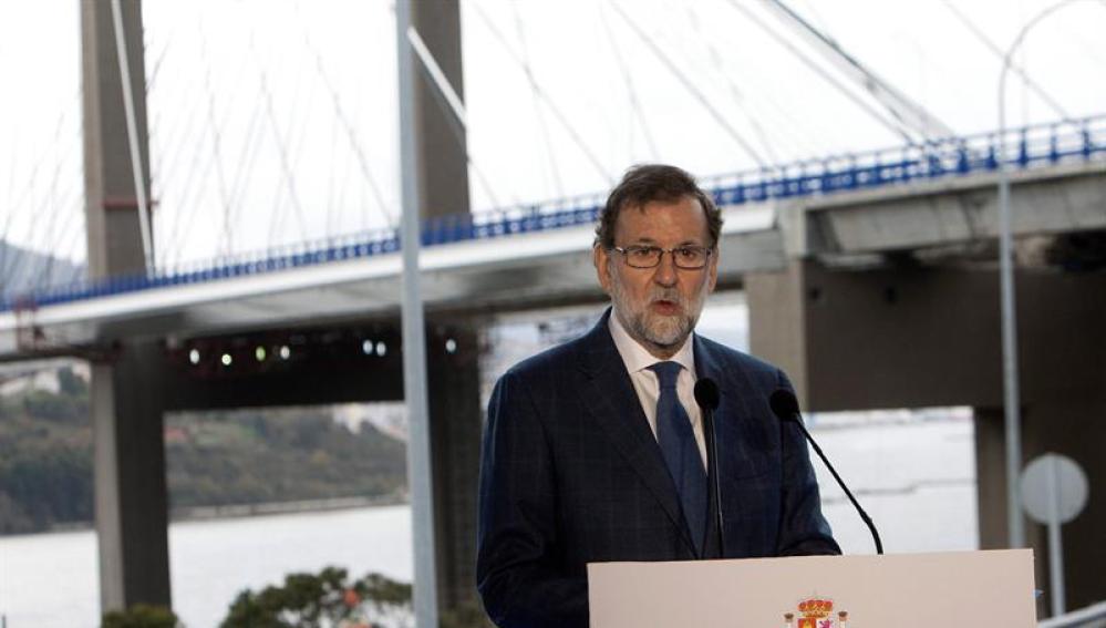 El presidente del Gobierno, Mariano Rajoy, en su último acto público en 2017