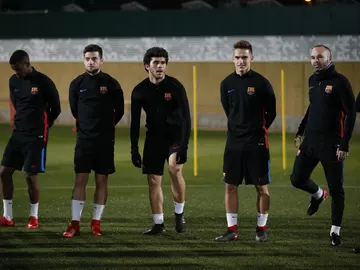 El Barça, en un entrenamiento El Barça, en un entrenamiento