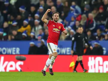Mata celebra un gol con el Manchester United Mata celebra un gol con el Manchester United