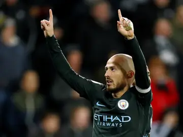 Silva celebra un gol con el Manchester City Silva celebra un gol con el Manchester City