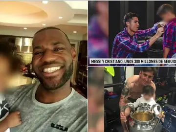 LeBron, Cristiano y Messi posan con sus hijos en las redes sociales LeBron, Cristiano y Messi posan con sus hijos en las redes sociales
