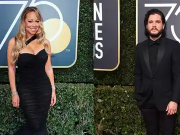 Mariah Carey y Kit Harington en los Globos de Oro Mariah Carey y Kit Harington en los Globos de Oro