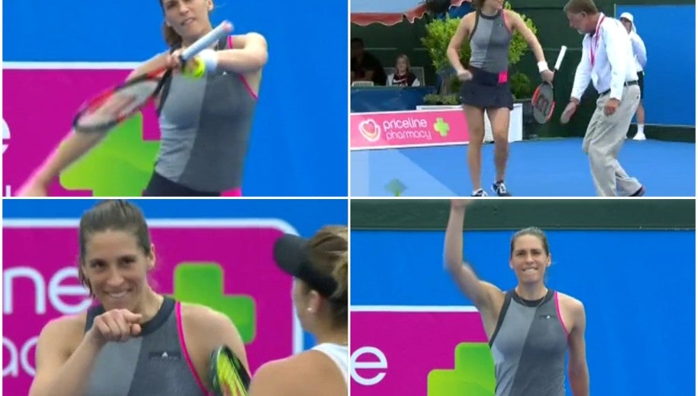 La tenista Petkovic baila en mitad de su partido