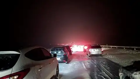 Nieve en la AP-6 Nieve en la AP-6