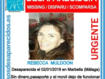 Rebecca Muldoon, desaparecida desde el 2 de enero Rebecca Muldoon, desaparecida desde el 2 de enero