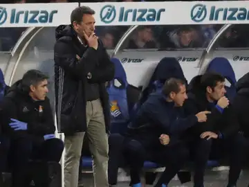 El entrenador de la Real Sociedad, Eusebio Sacristán. El entrenador de la Real Sociedad, Eusebio Sacristán.