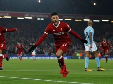 Alex Oxlade-Chamberlain celebra el 1-0 ante el Manchester City Alex Oxlade-Chamberlain celebra el 1-0 ante el Manchester City