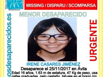 Irene Casares, desaparecida en Ávila
