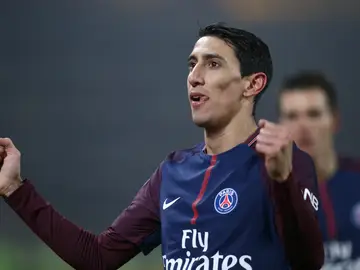 Di María celebrando el gol ante el Nantes Di María celebrando el gol ante el Nantes