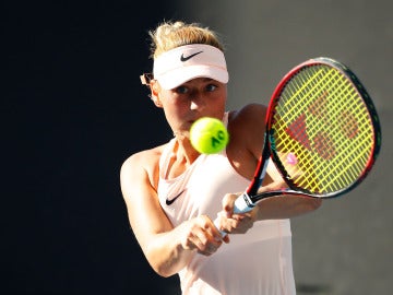 Marta Kostyuk, durante su debut en el Open de Australia