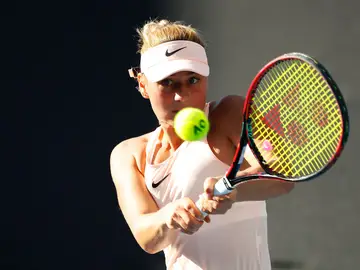 Marta Kostyuk, durante su debut en el Open de Australia Marta Kostyuk, durante su debut en el Open de Australia