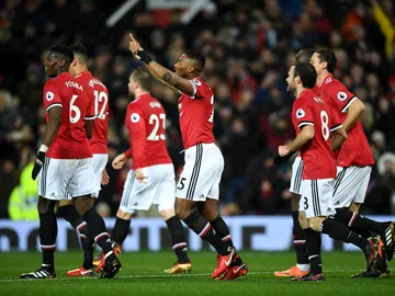 Los jugadores del United, eufóricos tras el gol Los jugadores del United, eufóricos tras el gol