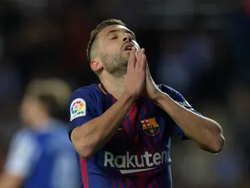 Jordi Alba, durante el partido contra la Real Sociedad Jordi Alba, durante el partido contra la Real Sociedad