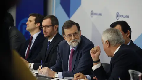 Mariano Rajoy en la sede del PP Mariano Rajoy en la sede del PP