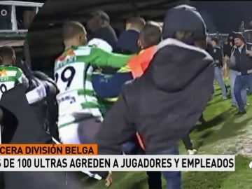 Invasión ultra en un partido de tercera división en Bélgica