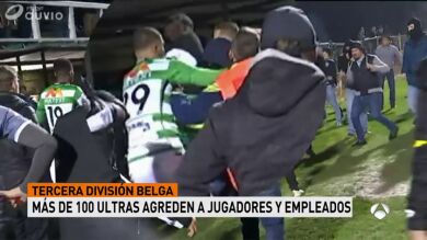 Invasión ultra en un partido de tercera división en Bélgica