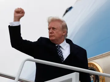 Donald Trump en el avión presidencial Donald Trump en el avión presidencial