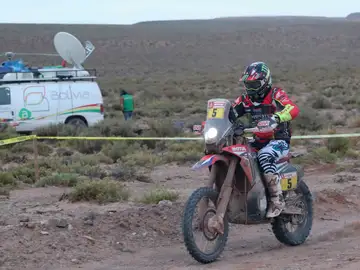 Joan Barreda, durante la disputa de la etapa en el Dakar Joan Barreda, durante la disputa de la etapa en el Dakar