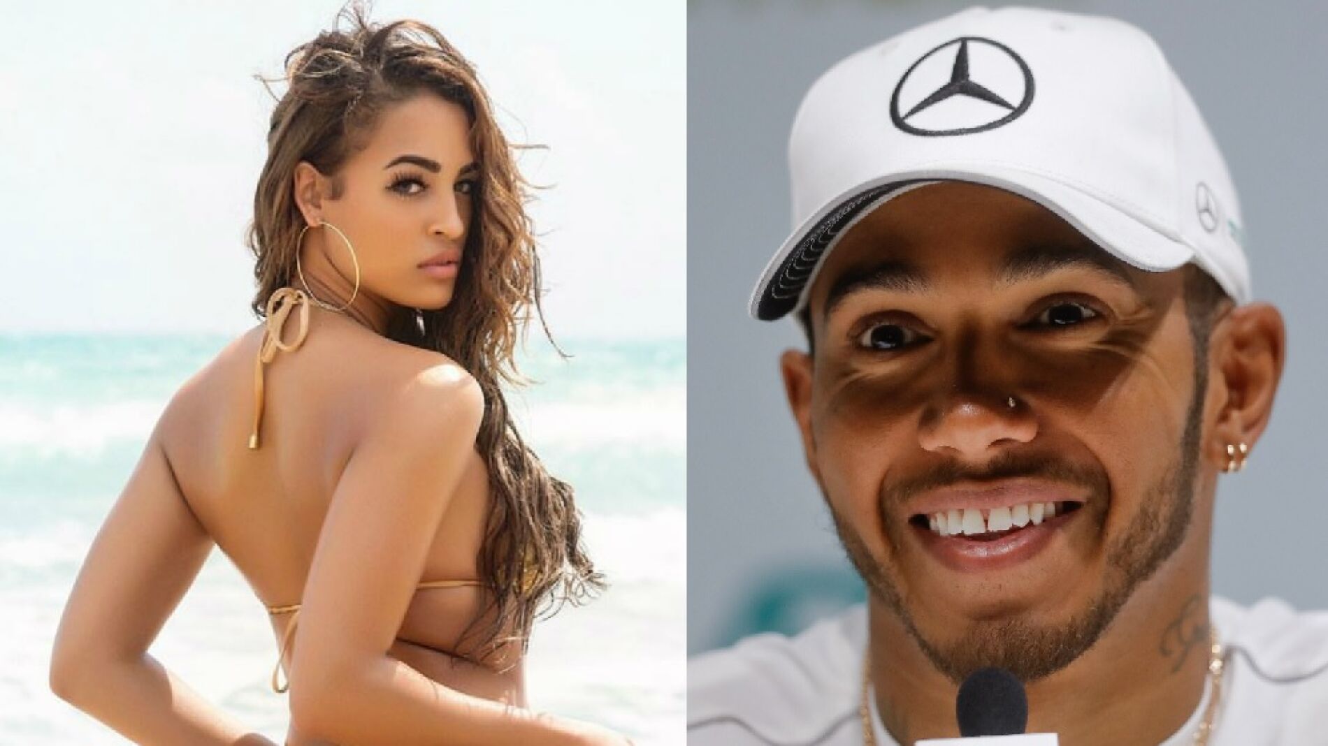 Ver&oacute;nica Valle y Lewis Hamilton
