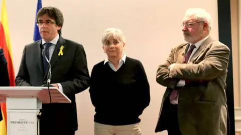 Carles Puigdemont, Clara Ponsatí y Lluís Puig Carles Puigdemont, Clara Ponsatí y Lluís Puig