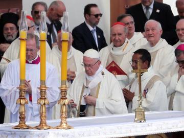 El Papa Francisco en una misa en Chile
