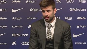 Gerard Piqué, en el acto de renovación con el Barcelona