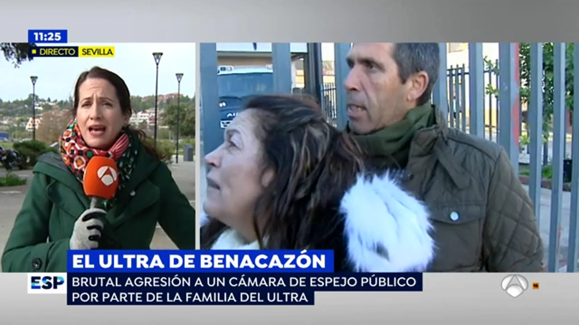 La familia del ultra del Betis agrede brutalmente a un cámara de 'Espejo Público'