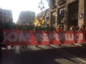 Cabecera de la concentración de ANC junto al Parlament Cabecera de la concentración de ANC junto al Parlament